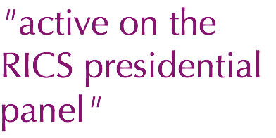 "active on the RICS presidential panel"